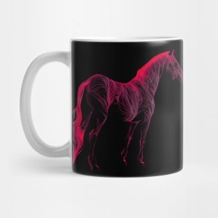 Equestrian Art Red Silhouette Horse Lover Cowgirl Mug